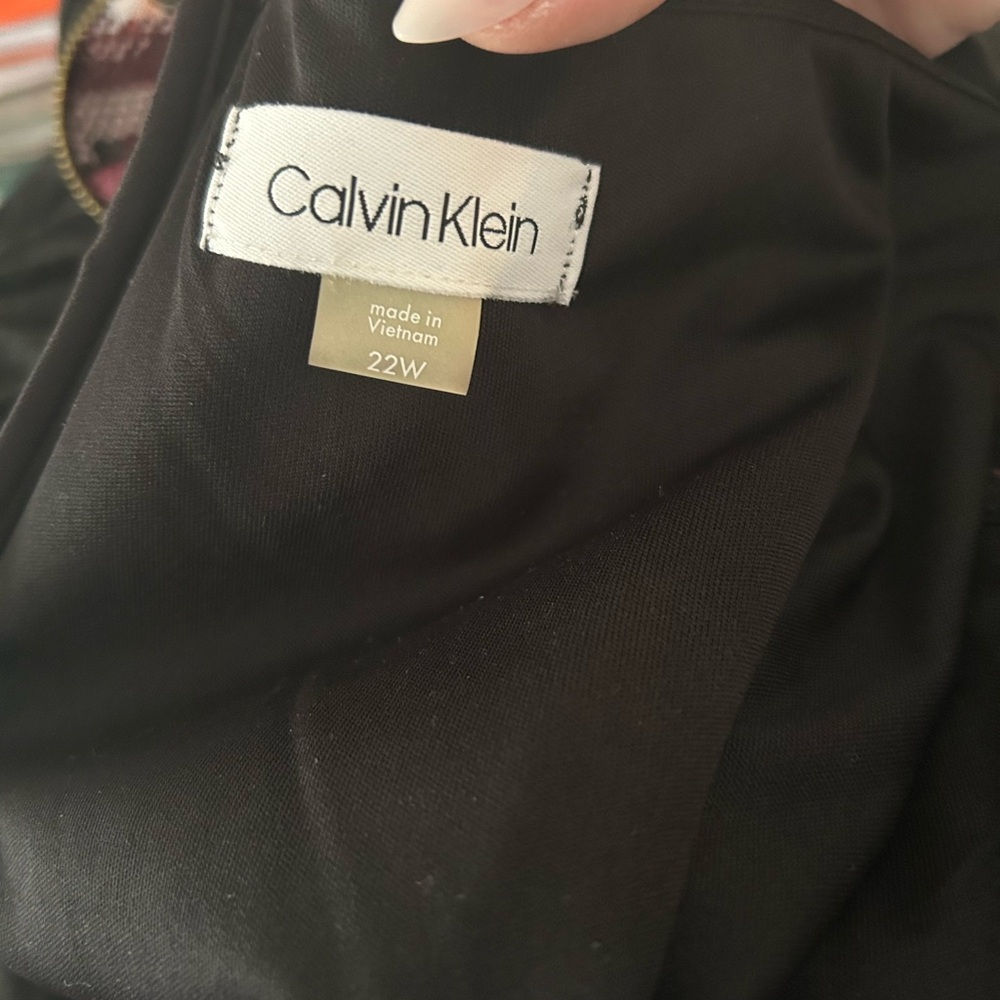 Calvin Klein Black Floral Midi Dress - Picture 3 of 3
